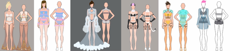 Some of Stella Chuu’s original design sketches for Underwatch.